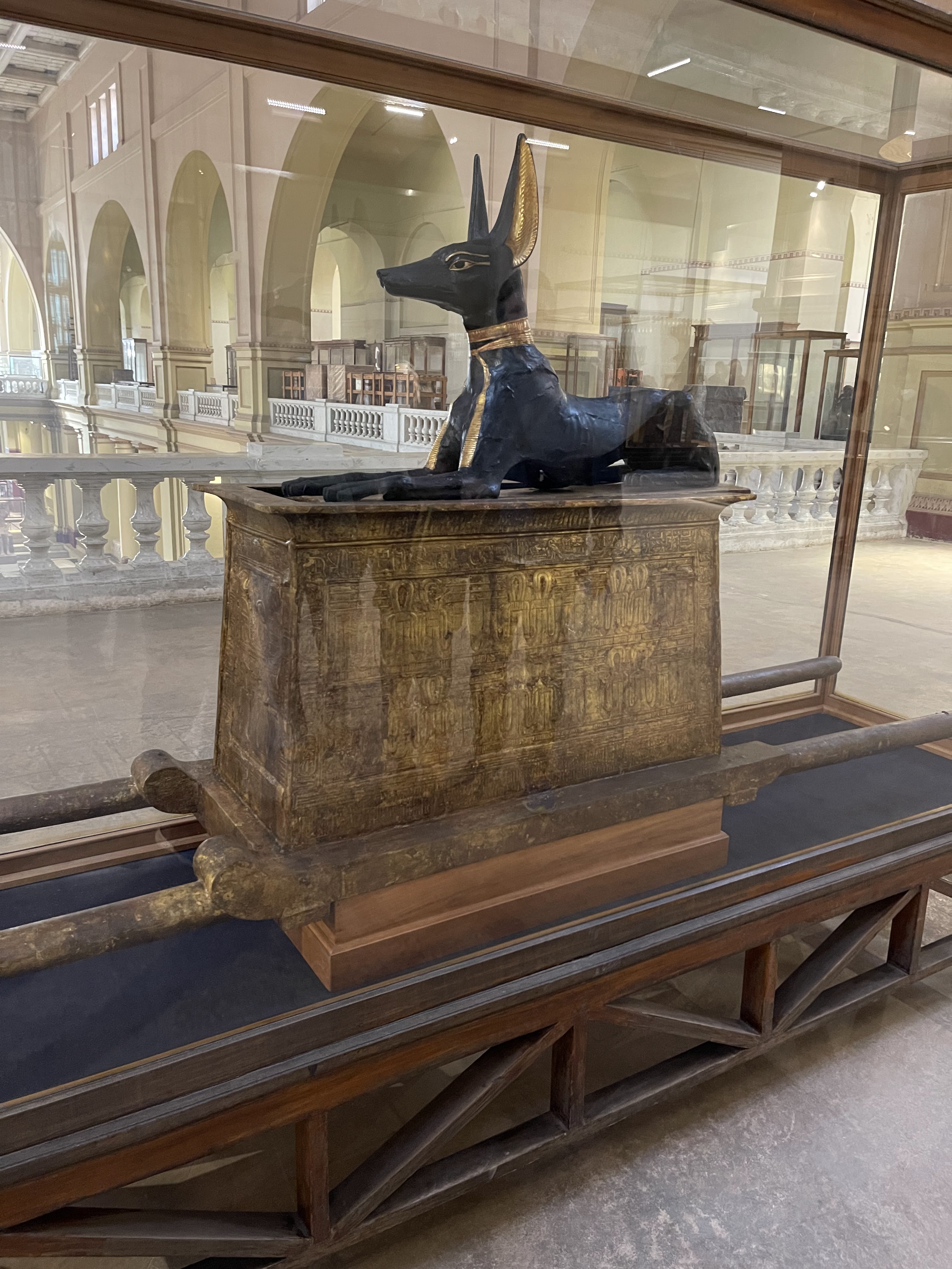 alt="Anubis from King Tut tomb inside the Egyptian Museum"